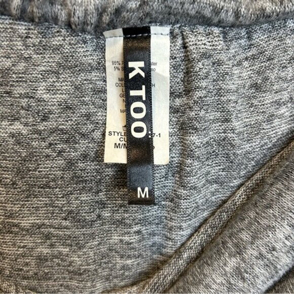 K Too Off The Shoulder Long Sleeve Sweater Dress Grey - Picture 3 of 5